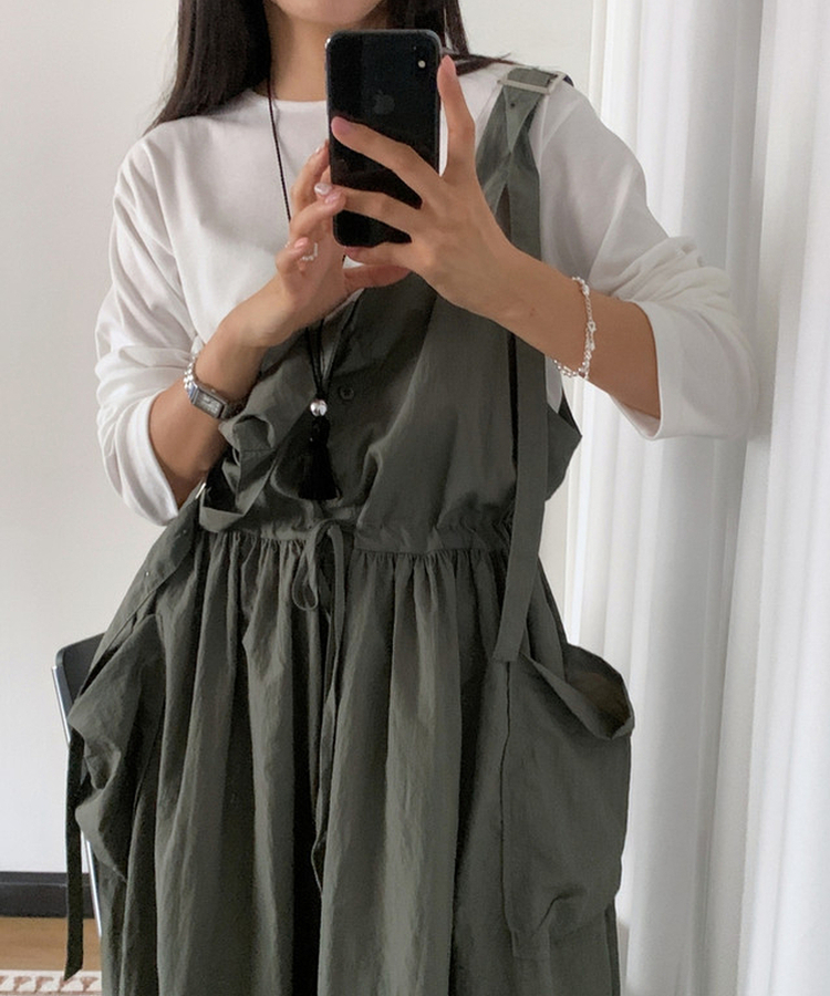 ラウンドネック長袖ベーシックTシャツ IVORY