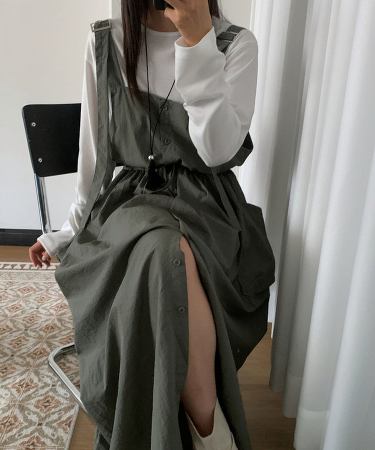 ラウンドネック長袖ベーシックTシャツ IVORY
