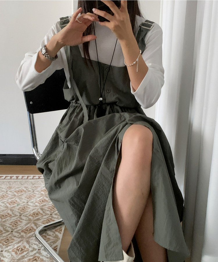 ラウンドネック長袖ベーシックTシャツ IVORY