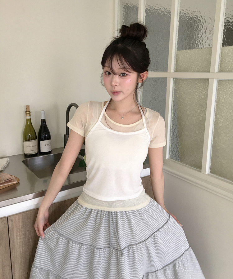 ホルターネックノースリーブトップス(6color) IVORY