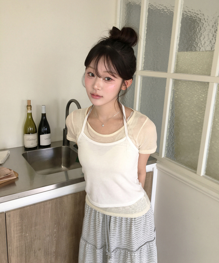 ホルターネックノースリーブトップス(6color) IVORY