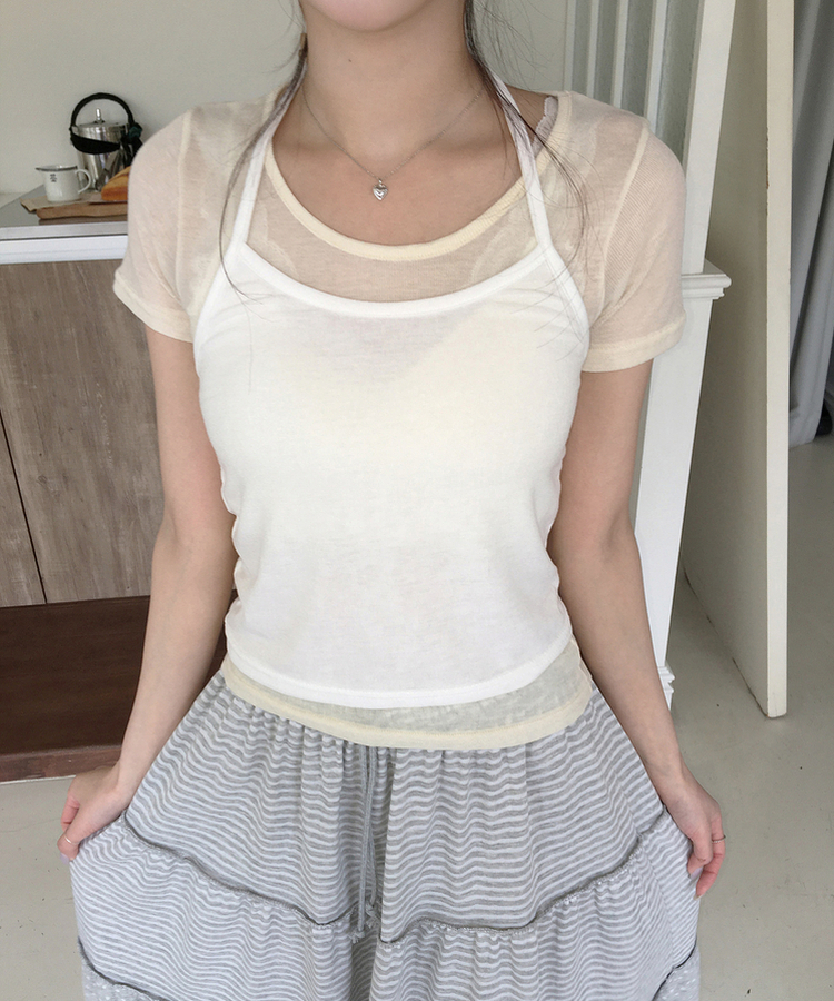 ホルターネックノースリーブトップス(6color) IVORY