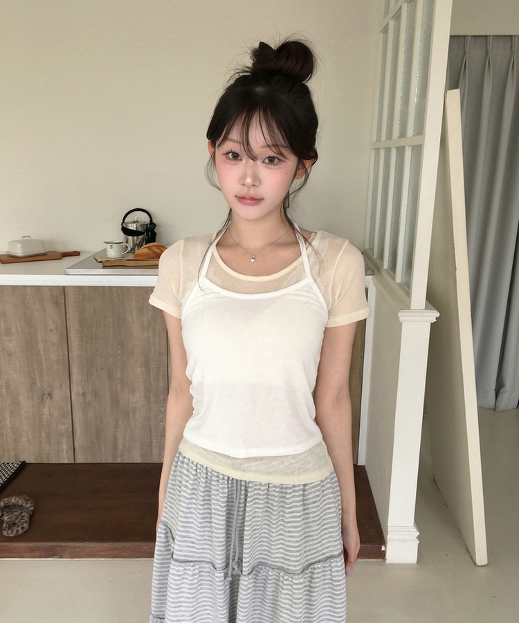 ホルターネックノースリーブトップス(6color) IVORY