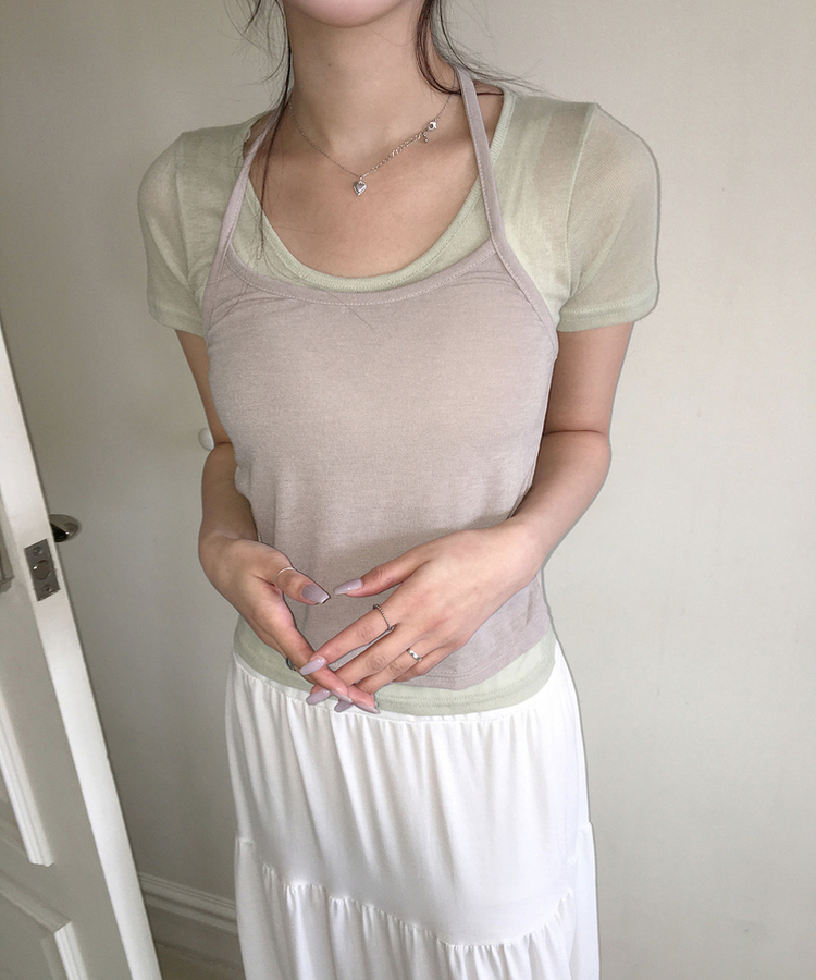 ホルターネックノースリーブトップス(6color) BEIGE