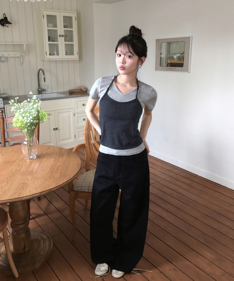 ホルターネックノースリーブトップス(6color) CHARCOAL