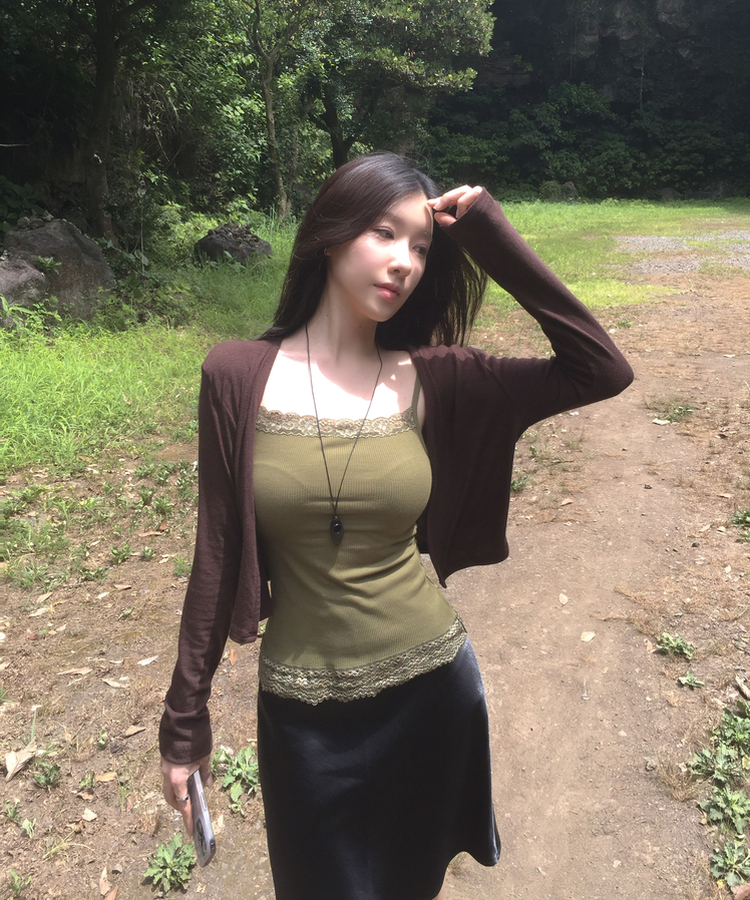 ベーシックオープンカーディガン(8color) BROWN