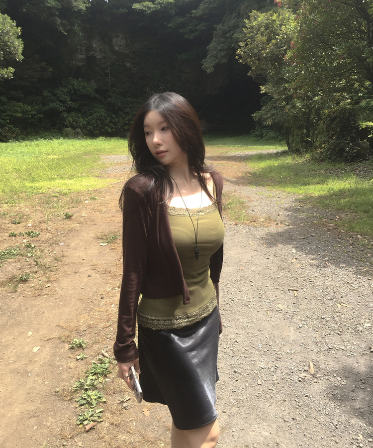 ベーシックオープンカーディガン(8color) BROWN
