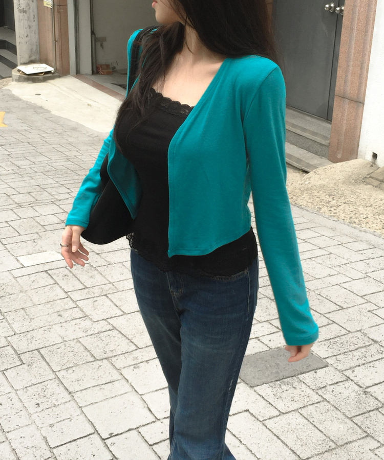 ベーシックオープンカーディガン(8color) TEAL