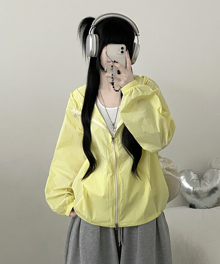 ナイロンストリング2wayフードブルゾン(5color) YELLOW
