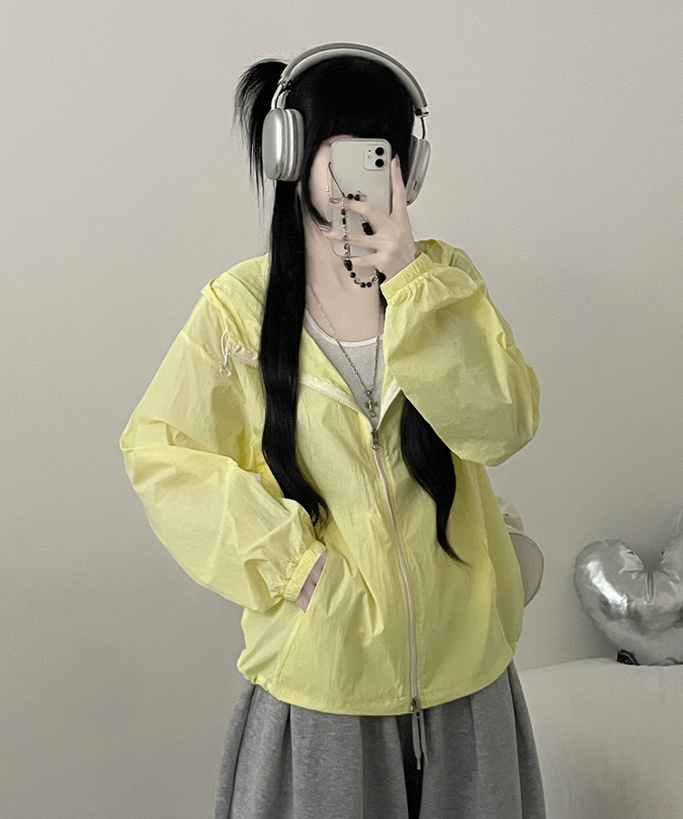ナイロンストリング2wayフードブルゾン(5color) YELLOW