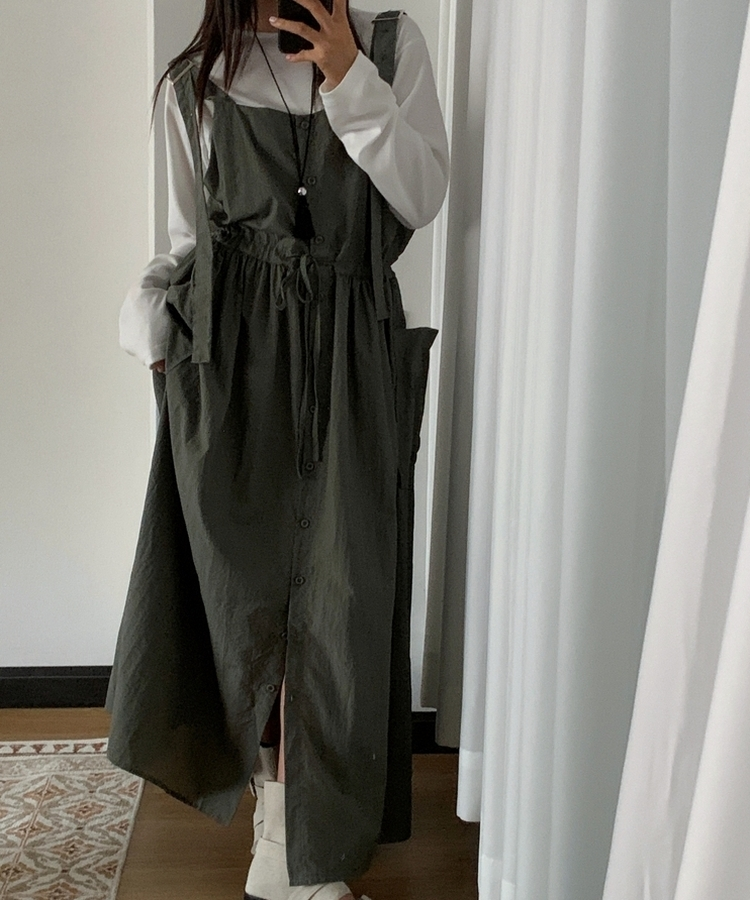 ビッグポケットナイロンスカート KHAKI