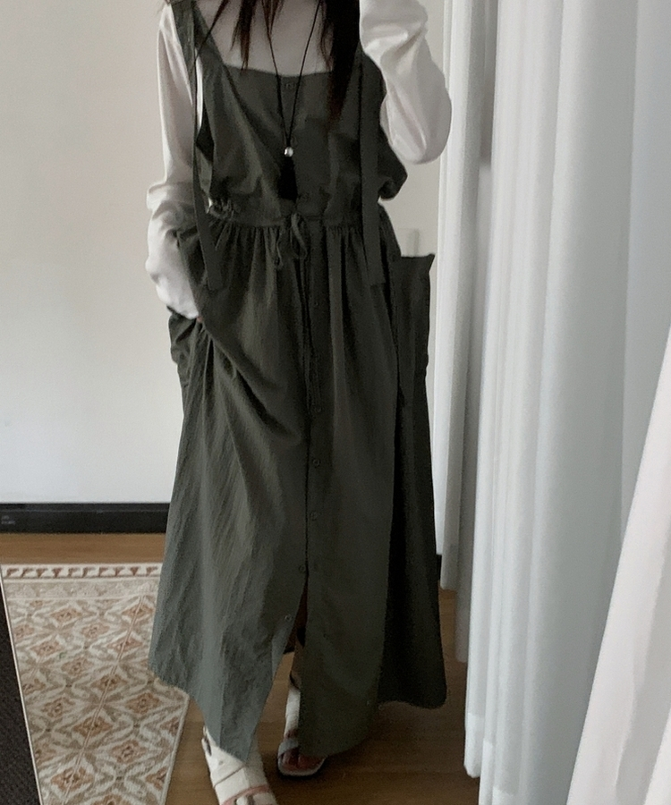 ビッグポケットナイロンスカート KHAKI
