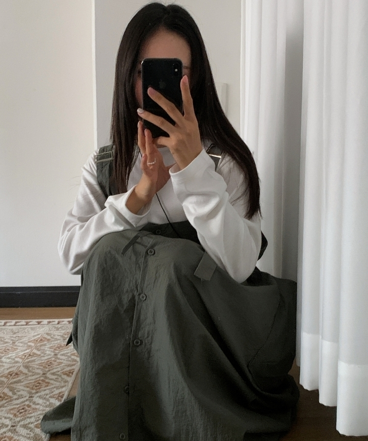 ビッグポケットナイロンスカート KHAKI
