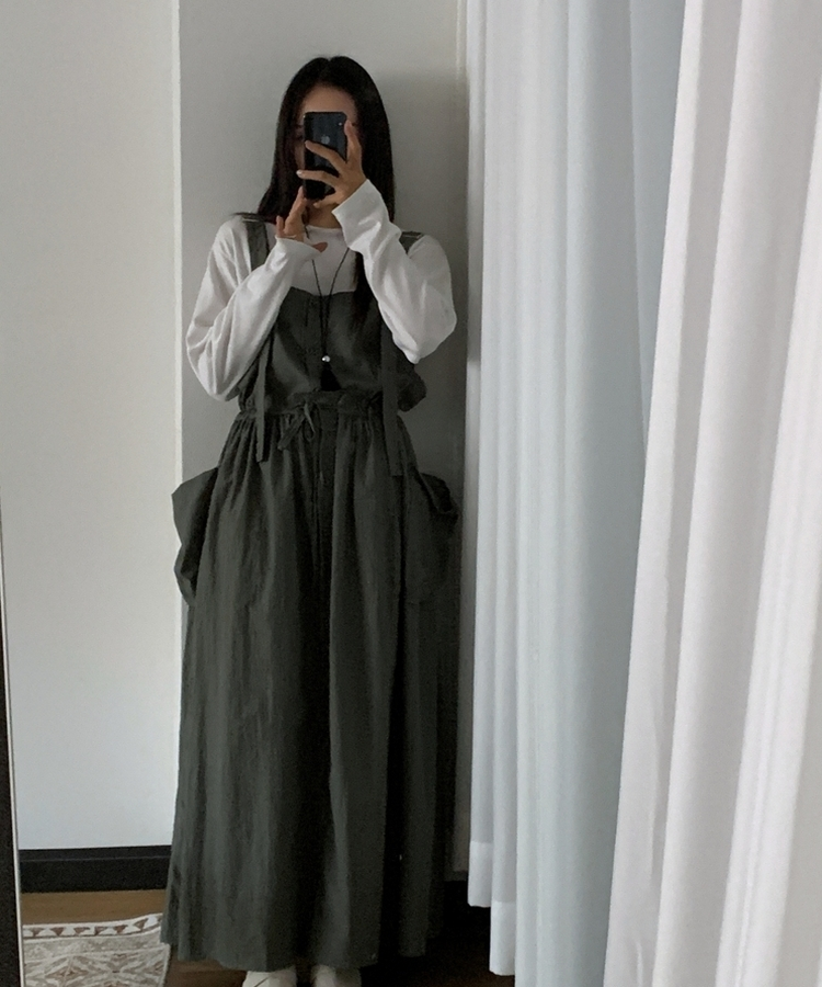 ビッグポケットナイロンスカート KHAKI