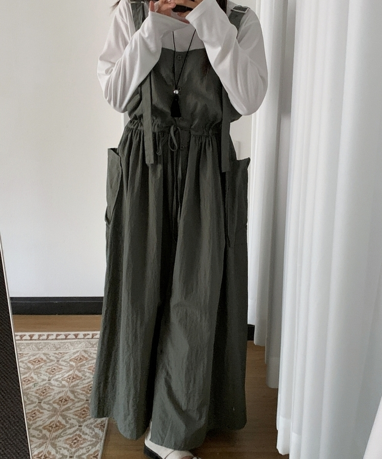 ビッグポケットナイロンスカート KHAKI
