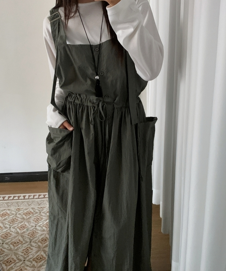 ビッグポケットナイロンスカート KHAKI