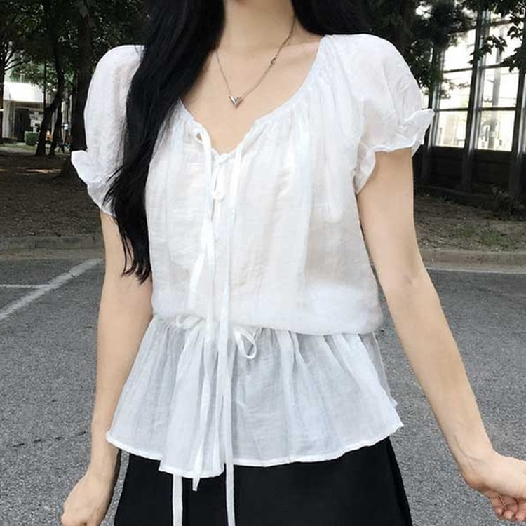 シアーシャーリングブラウス WHITE