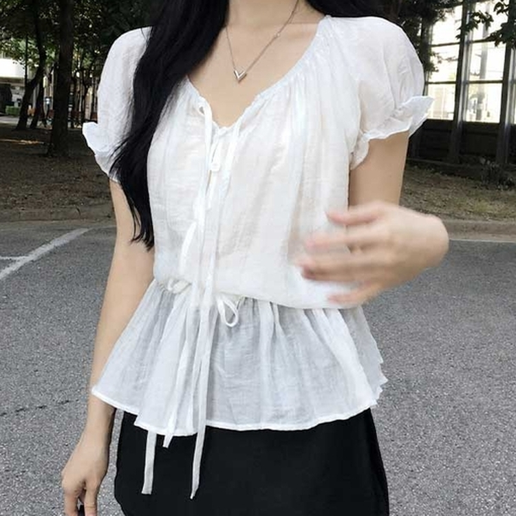 シアーシャーリングブラウス WHITE