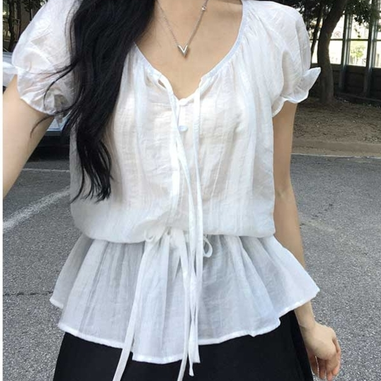 シアーシャーリングブラウス WHITE