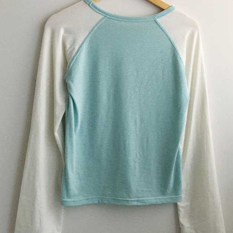 ロールアップチェックボタンラグランTシャツ