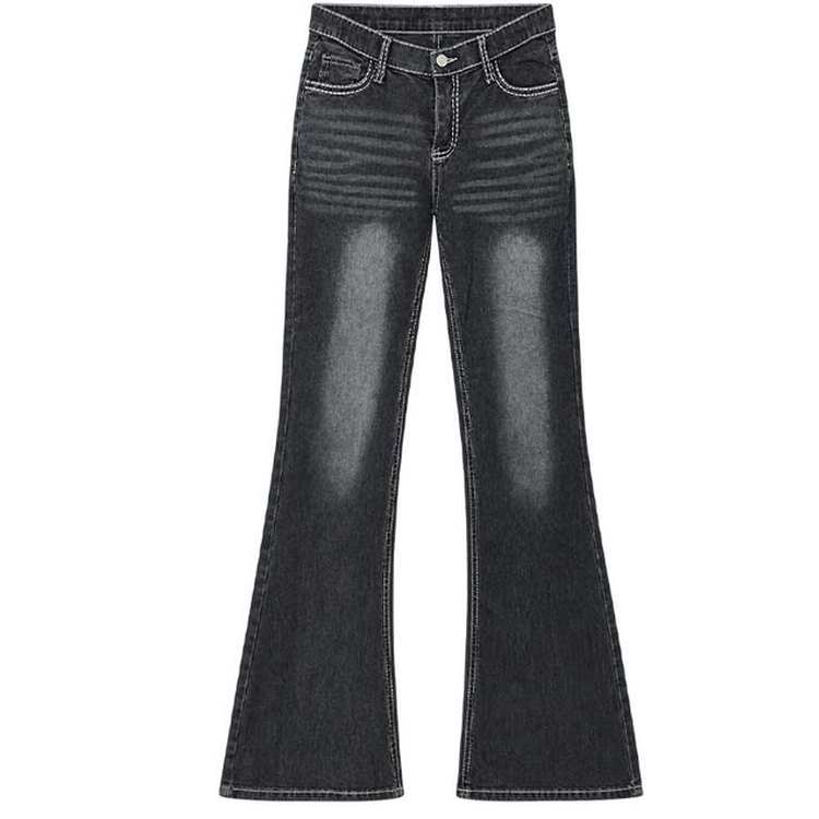 ステッチデニムブーツカットパンツ