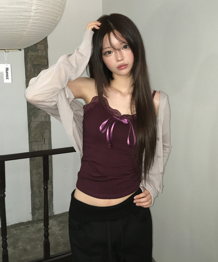 ストリングカーゴブーツカットパンツ BLACK