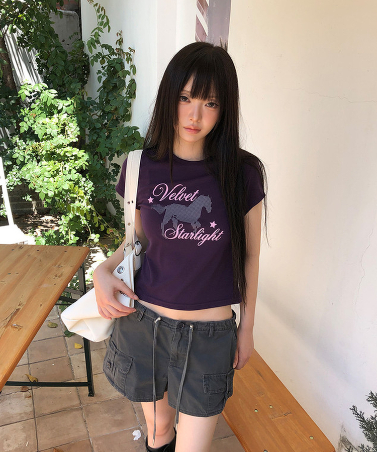 レタリング半袖Tシャツ(6color) PURPLE