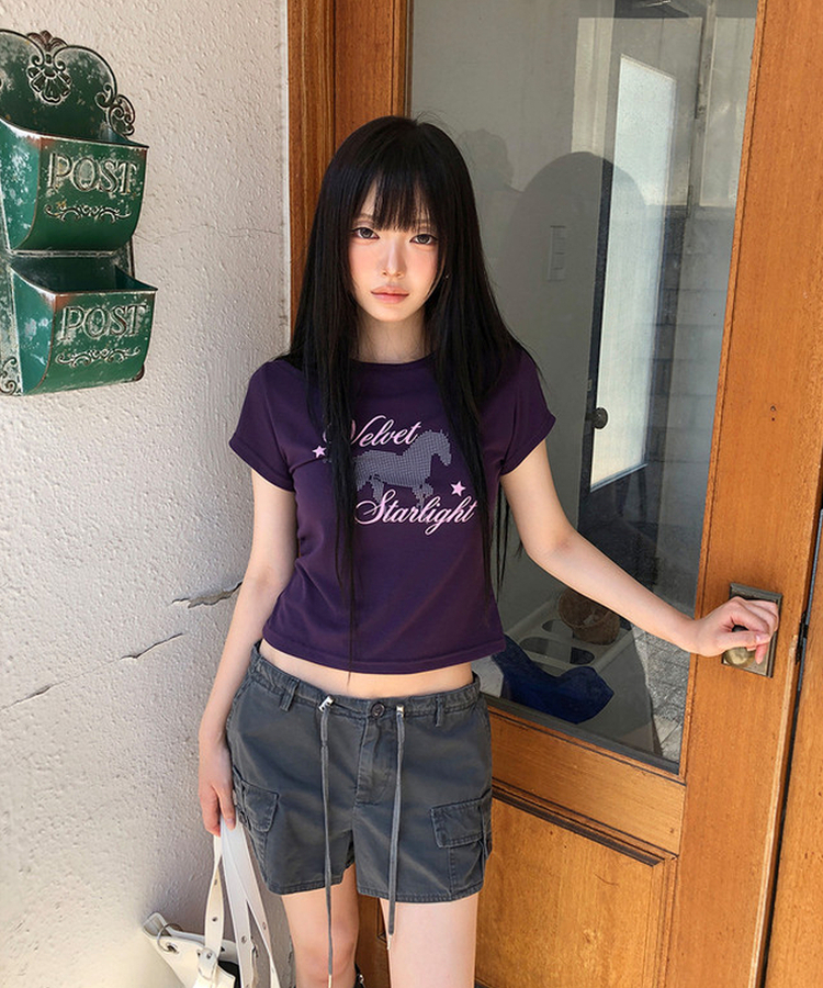 レタリング半袖Tシャツ(6color) PURPLE