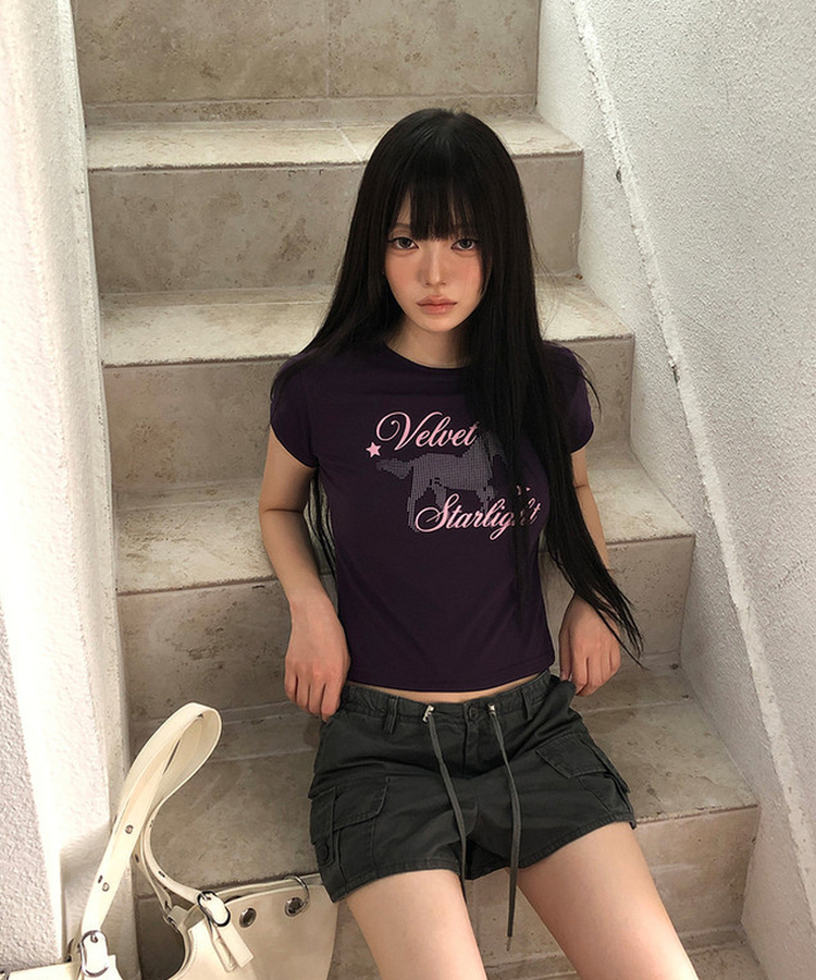 レタリング半袖Tシャツ(6color) PURPLE
