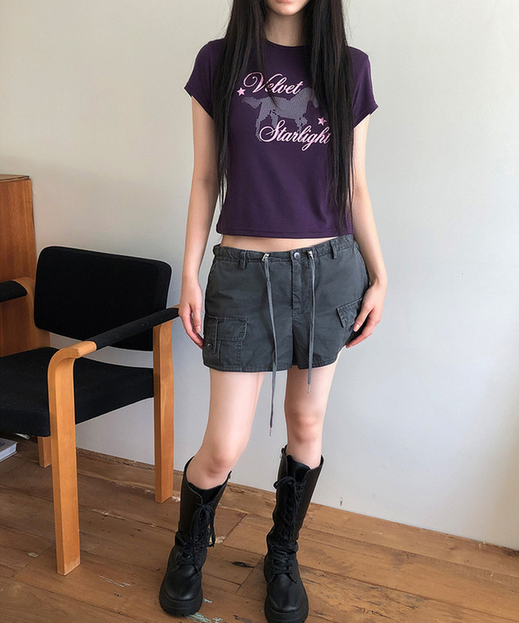 レタリング半袖Tシャツ(6color) PURPLE