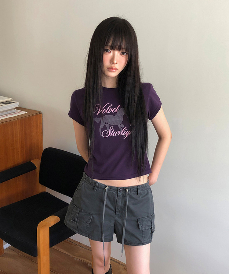 レタリング半袖Tシャツ(6color) PURPLE
