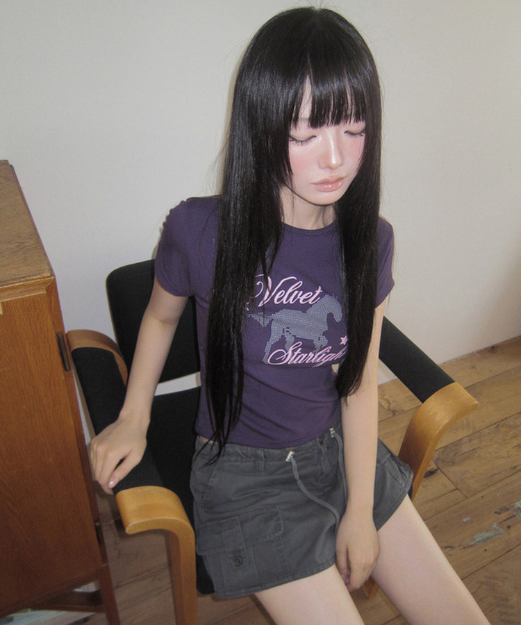 レタリング半袖Tシャツ(6color) PURPLE