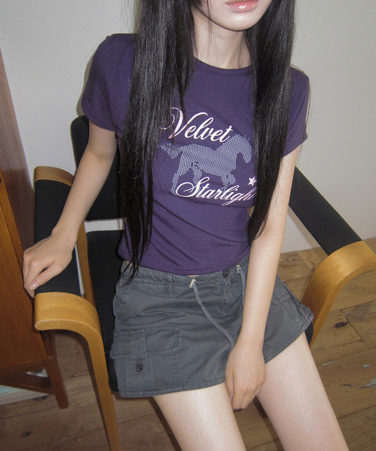 レタリング半袖Tシャツ(6color) PURPLE