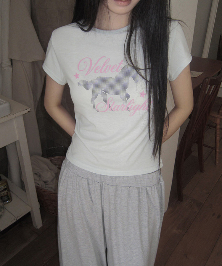 レタリング半袖Tシャツ(6color) LIGHT MINT