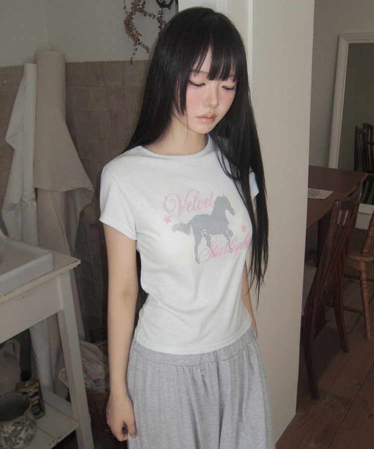 レタリング半袖Tシャツ(6color) LIGHT MINT