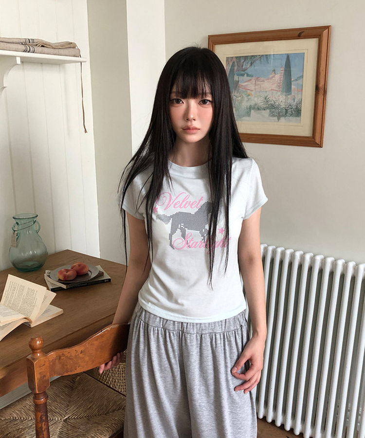 レタリング半袖Tシャツ(6color) LIGHT MINT