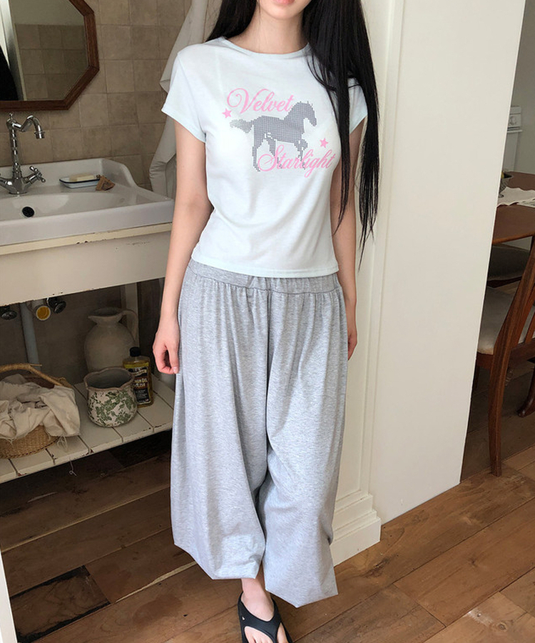 レタリング半袖Tシャツ(6color) LIGHT MINT