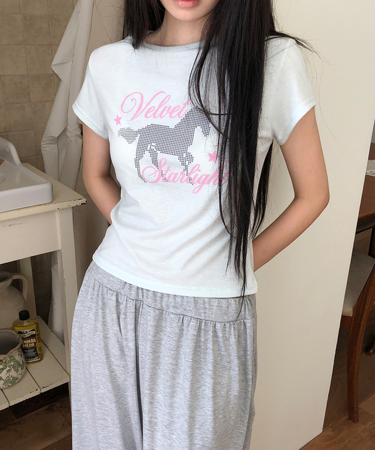 レタリング半袖Tシャツ(6color) LIGHT MINT