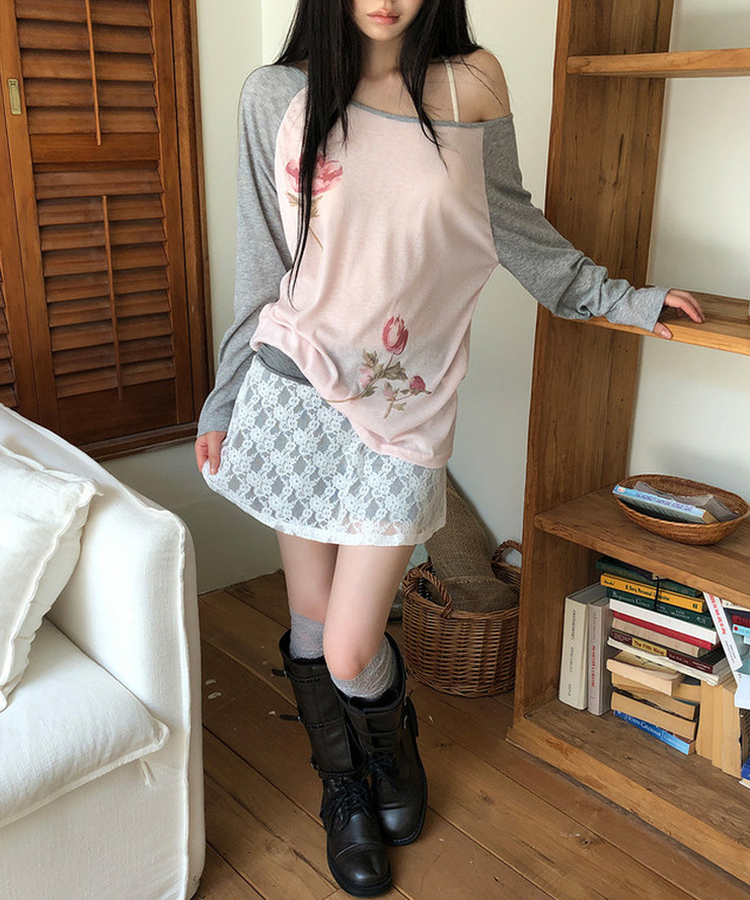 レースミニスカートパンツ IVORY