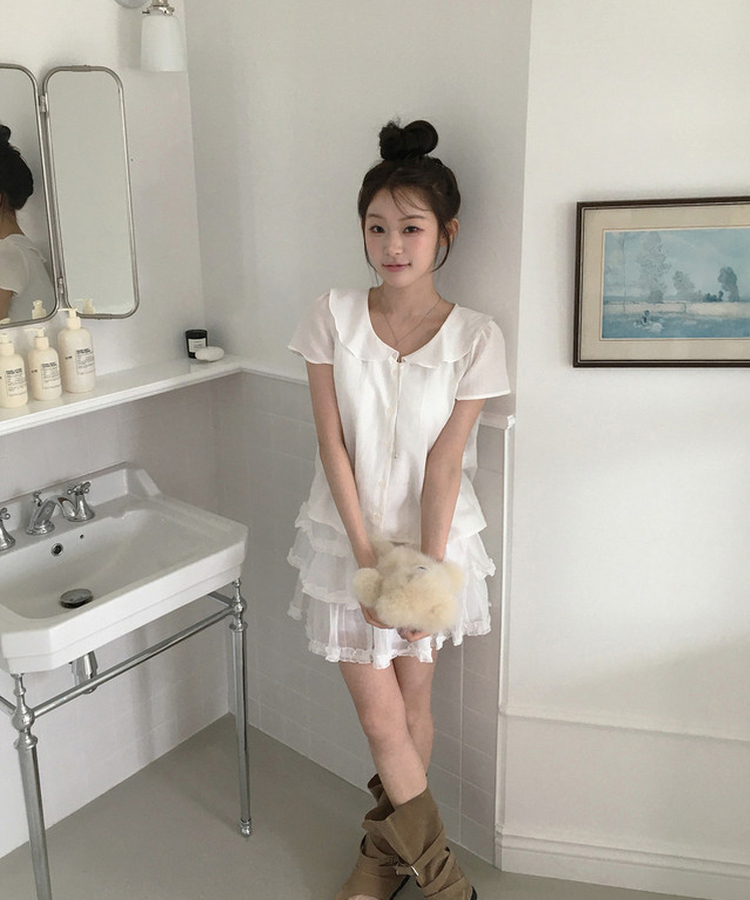 シンプルフリルスカート IVORY