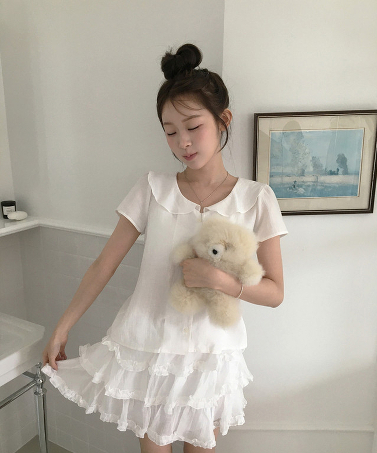 シンプルフリルスカート IVORY