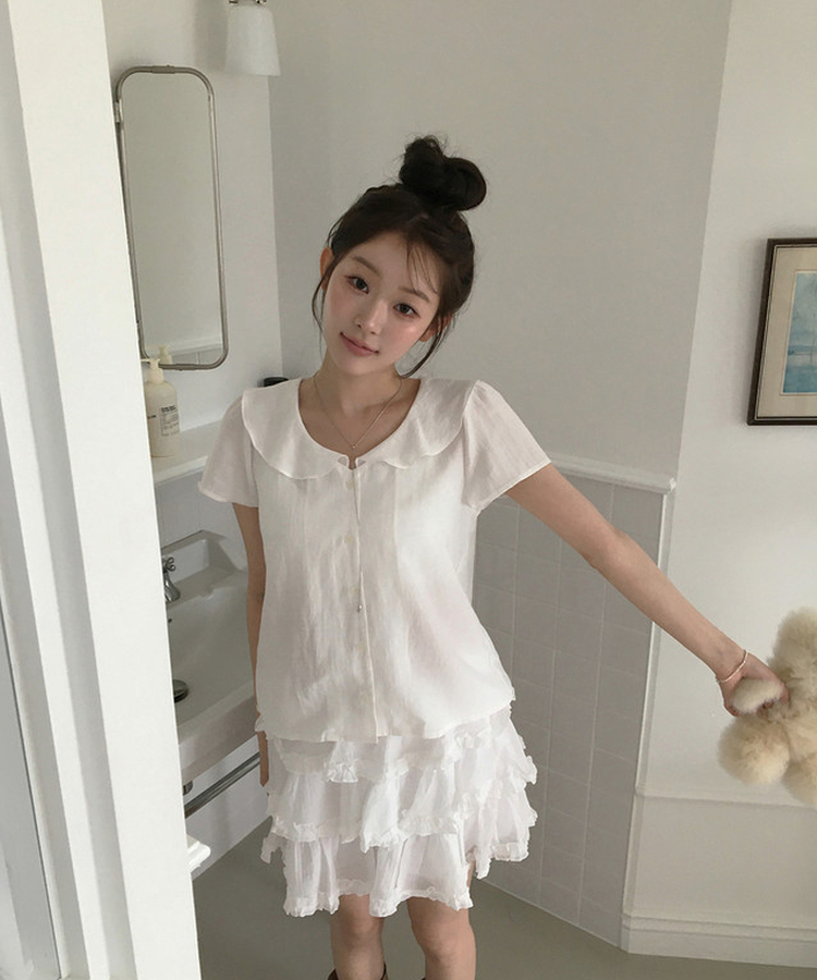 シンプルフリルスカート IVORY