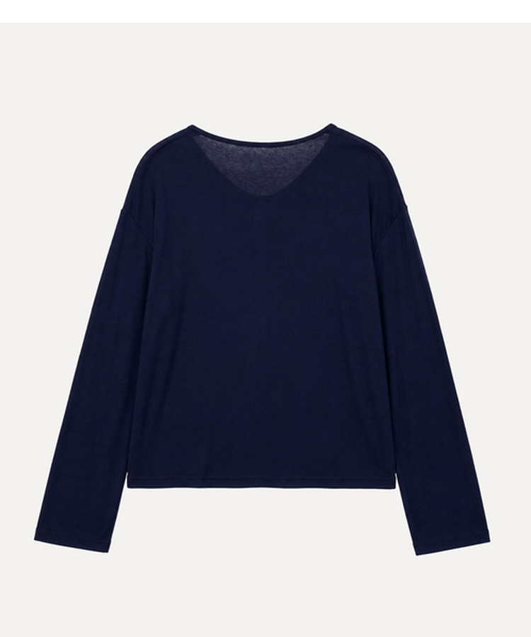 ディープVネックヘンリーネックTシャツ