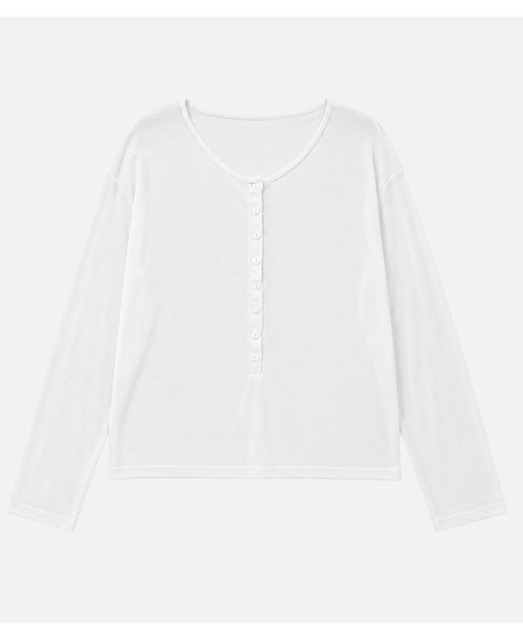ディープVネックヘンリーネックTシャツ