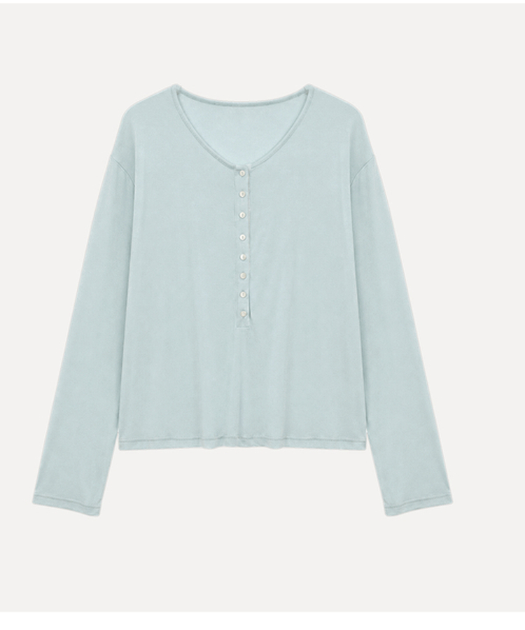 ディープVネックヘンリーネックTシャツ