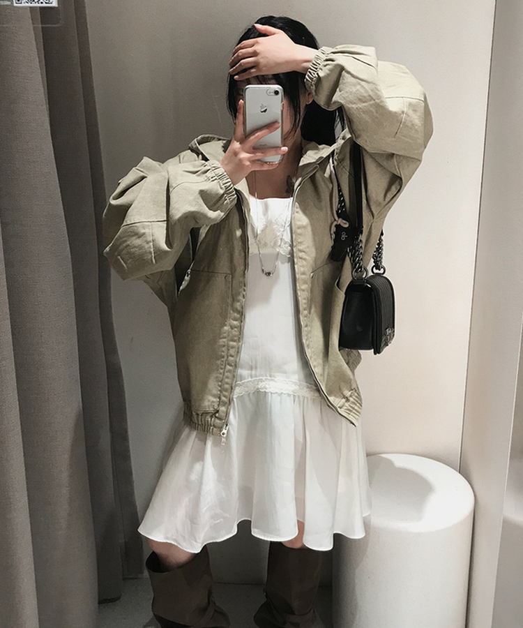ウォッシュコットンミリタリージャケット LIGHT GREEN