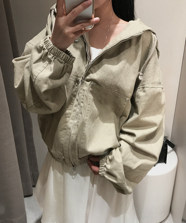 ウォッシュコットンミリタリージャケット LIGHT GREEN