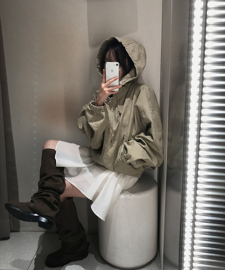 ウォッシュコットンミリタリージャケット LIGHT GREEN