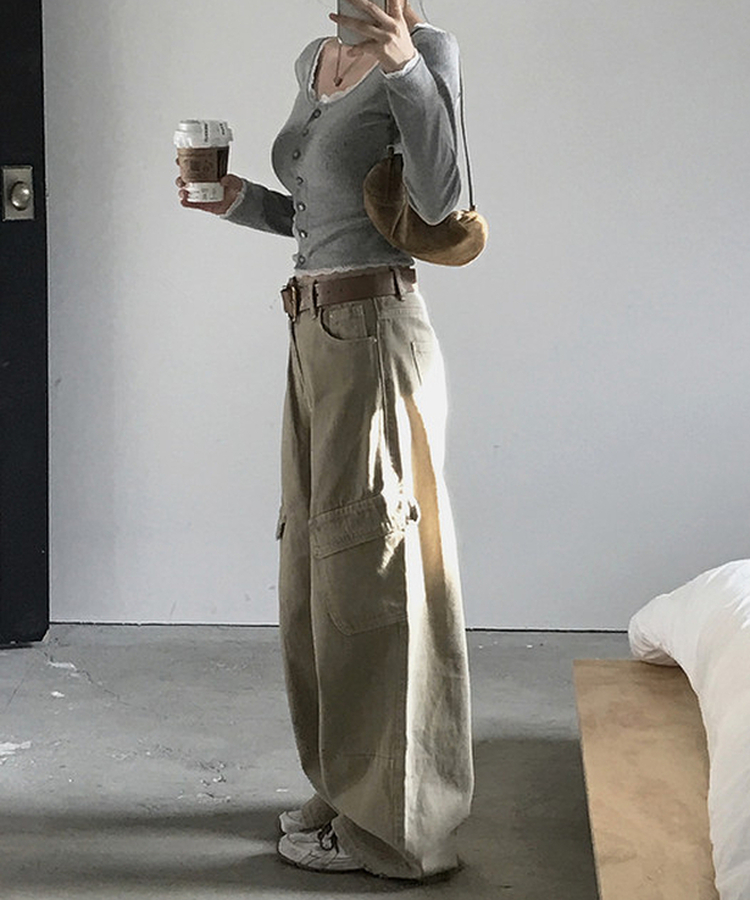 ベーシックワイドカーゴパンツ DEEP BEIGE