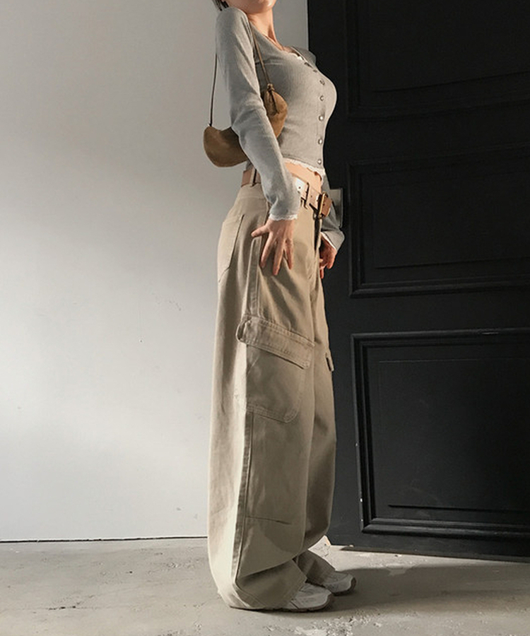 ベーシックワイドカーゴパンツ DEEP BEIGE